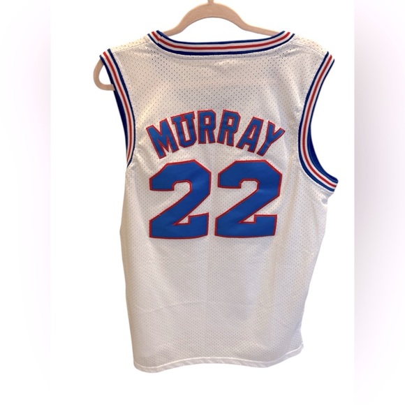 Vintage Space Jam Tune Squad Bill Murray #22 White Jersey Size Men’s Large - Picture 2 of 3